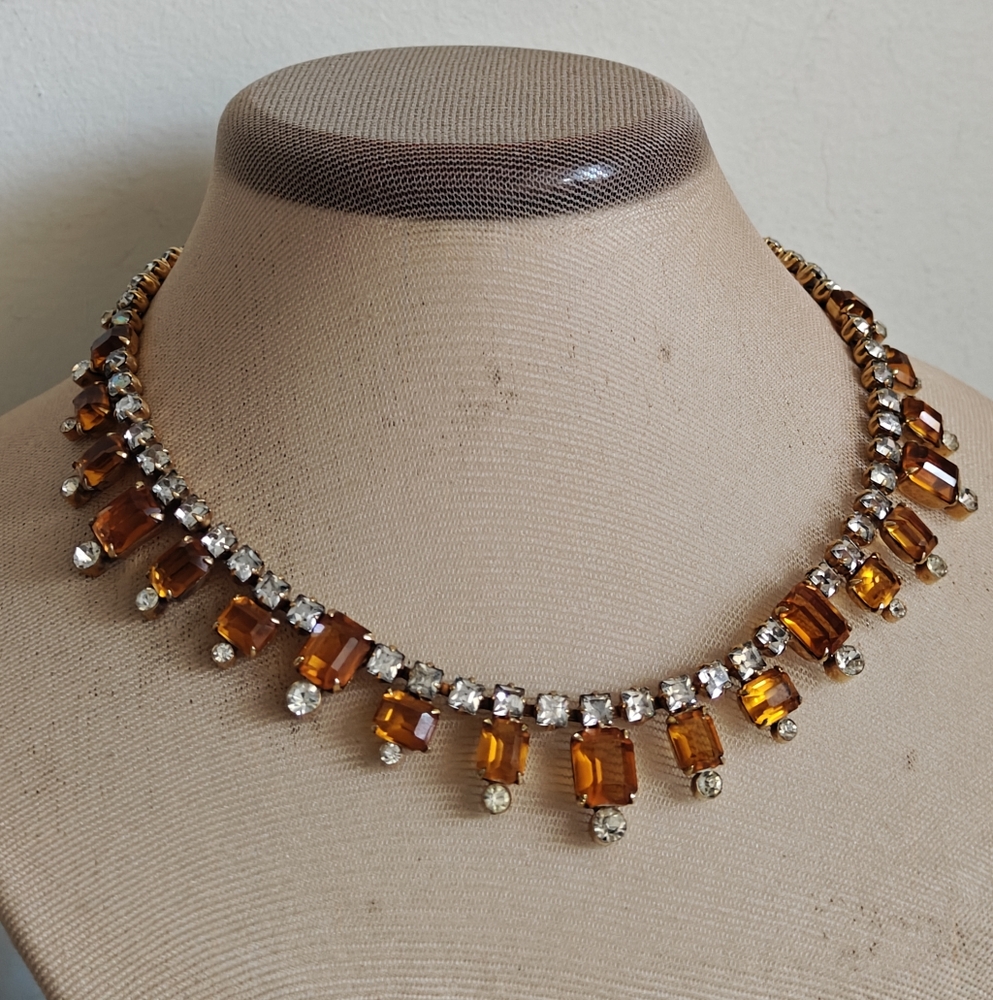 Vintage Sparkly Austrian Crystals Necklace